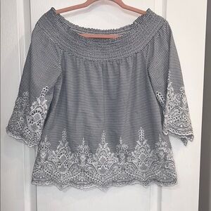 Tribal jeans off the shoulder shirt